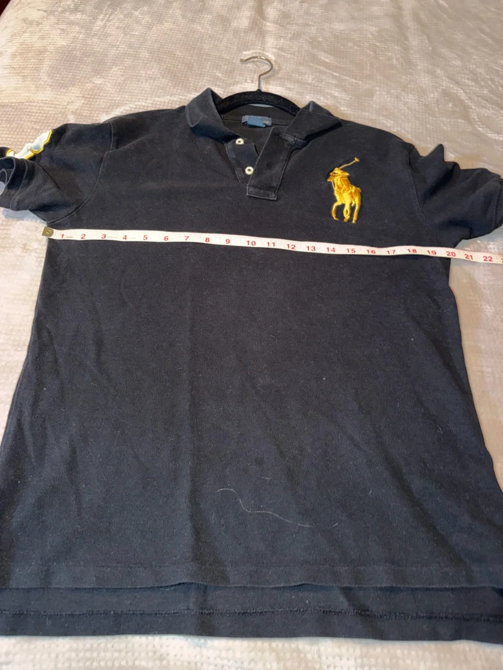 Ralph Lauren Boys Black Polo with Yellow Pony Logo XL (18-20)